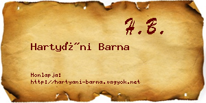 Hartyáni Barna névjegykártya